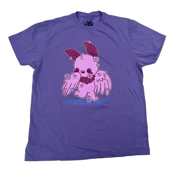 Bright Bat Design Purple Pink Cute Mothman T-shirt Size Large - Picture 1 of 4
